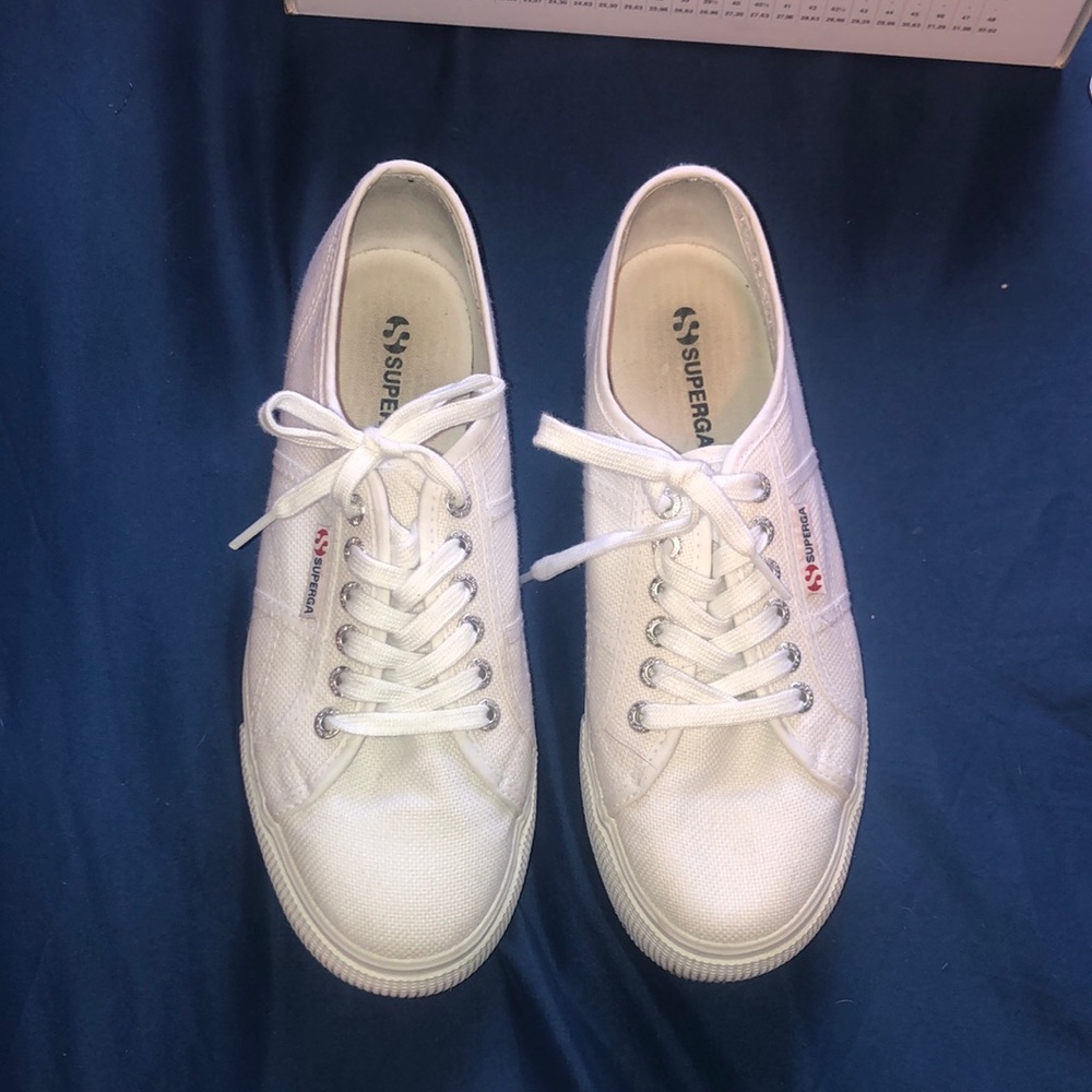 Women’s white platform supergas